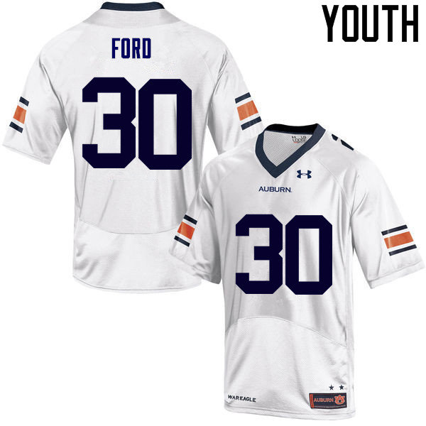 Youth Auburn Tigers #30 Dee Ford College Football Jerseys Sale-White - Click Image to Close